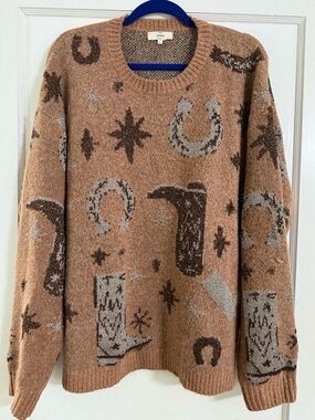 entro Metallic Brown Knit Sweater